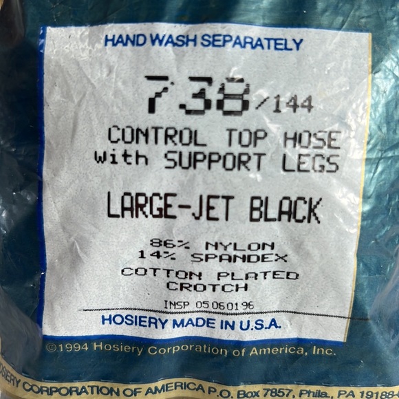 Vintage Silkies Control Top Pantyhose w/ SUPPORT Legs. 2 Pair LARGE - Jet Black - Picture 6 of 6